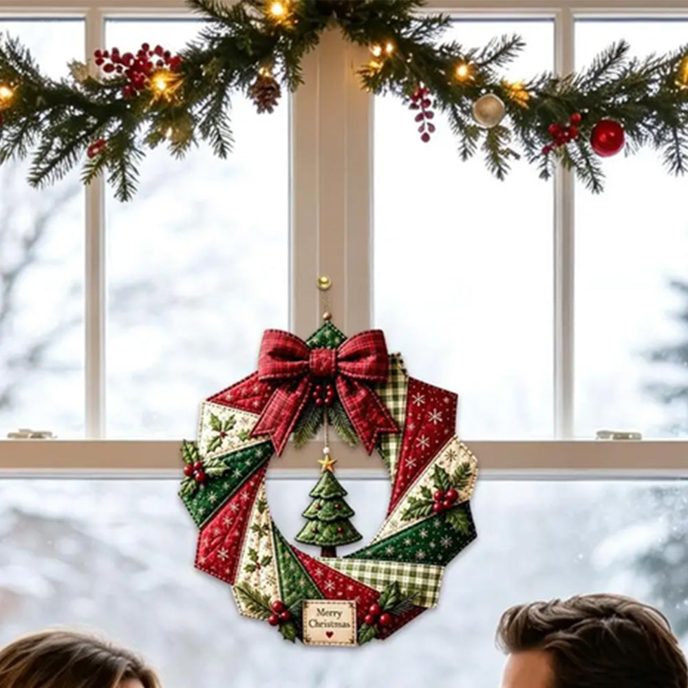 Christmas Wreath DIY Sewing Kit with Precut Fabric for Door Decor - Christmas tree