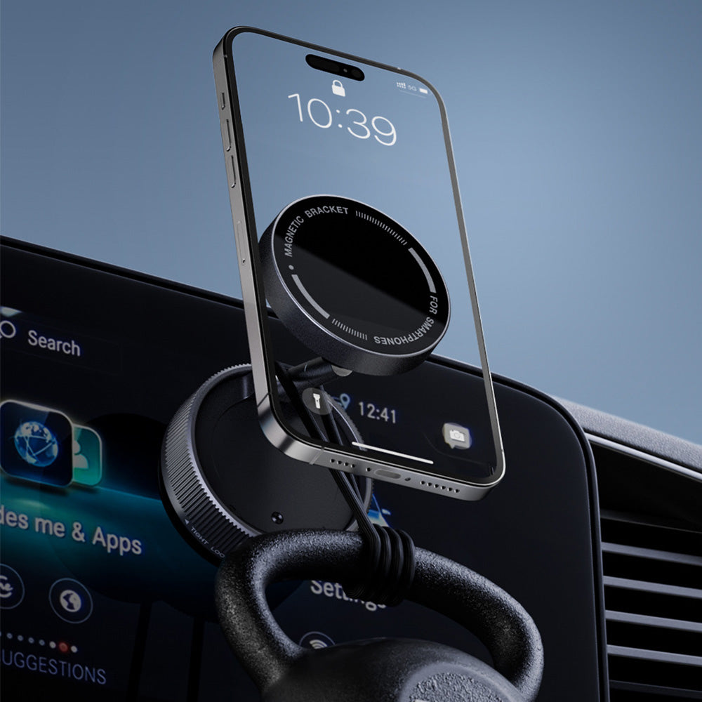 Foldable Vacuum Suction Car Phone Holder Adjustable Phone Holder Mount for Car Black