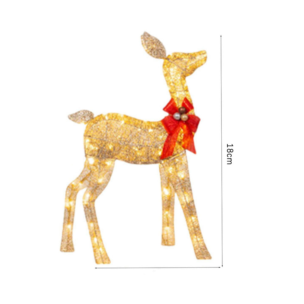 3Pcs Christmas Lighted Reindeer Decorations LED Standing Deer Decor