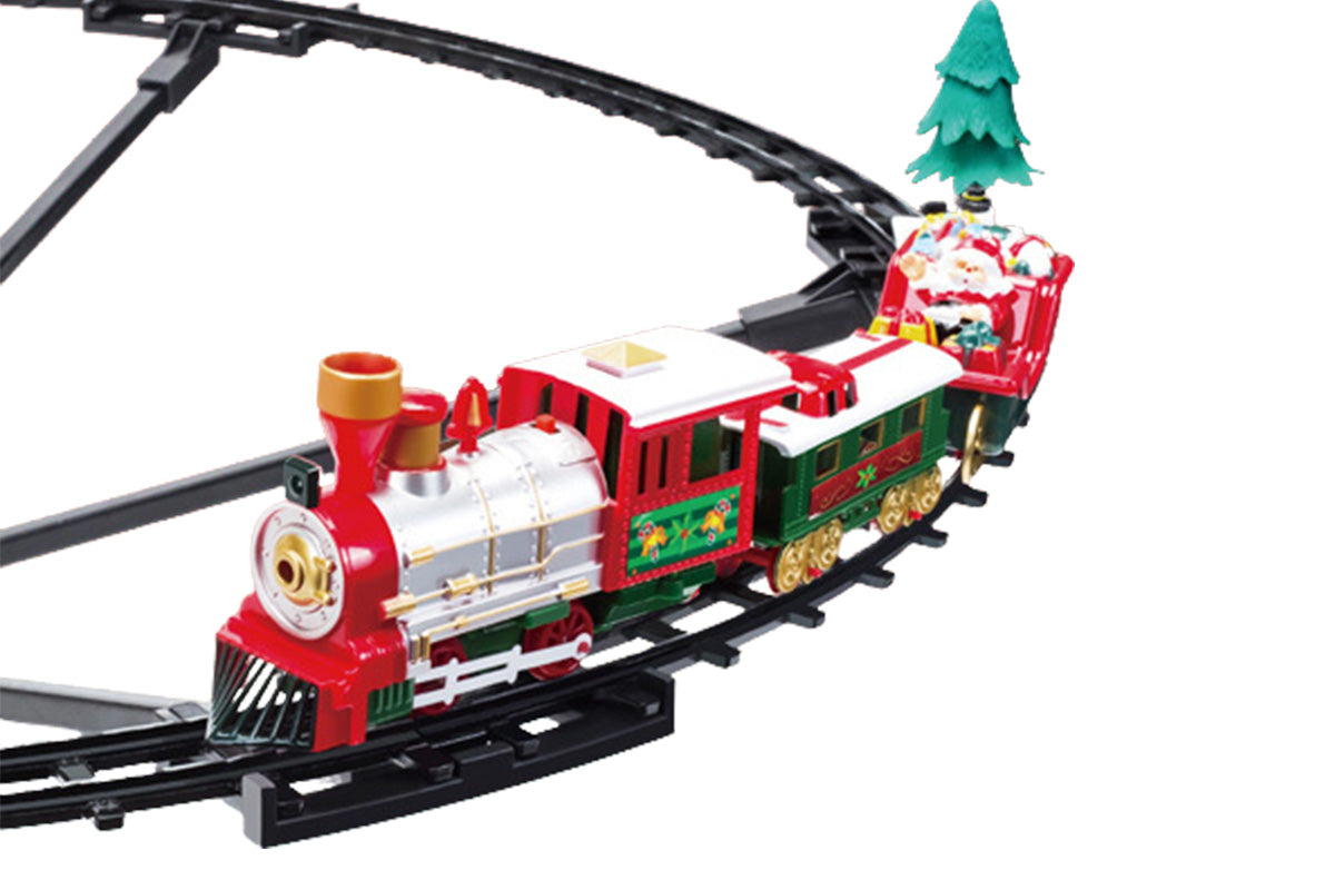 Hanging Christmas Train Toy Set with Lights Music and Track for Little Ones