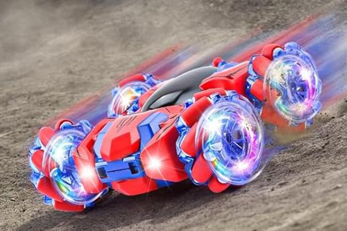 Spider Remote Control Car with Cool Lights 360?? Rotating 4WD Off-Road Race Car -Blue