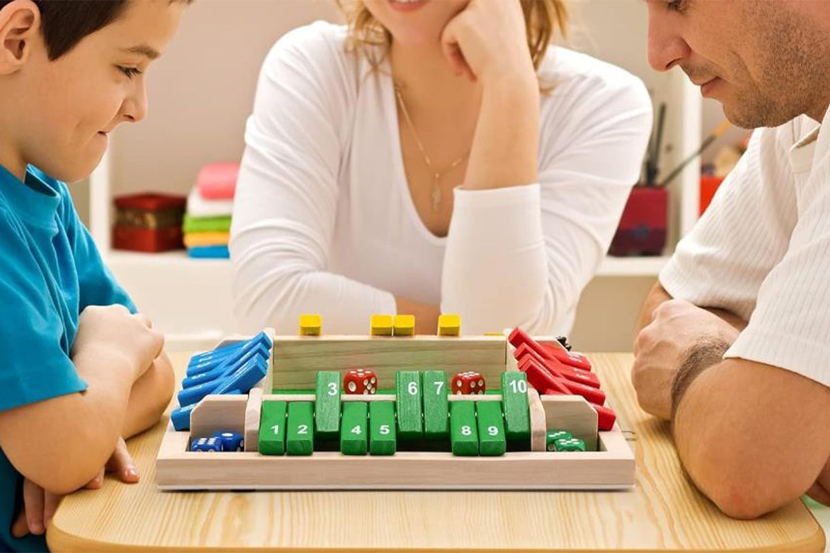 Wooden Shut The Box Dice Game Drinking Dice Toy Family Traditional Game Puzzle Board Game