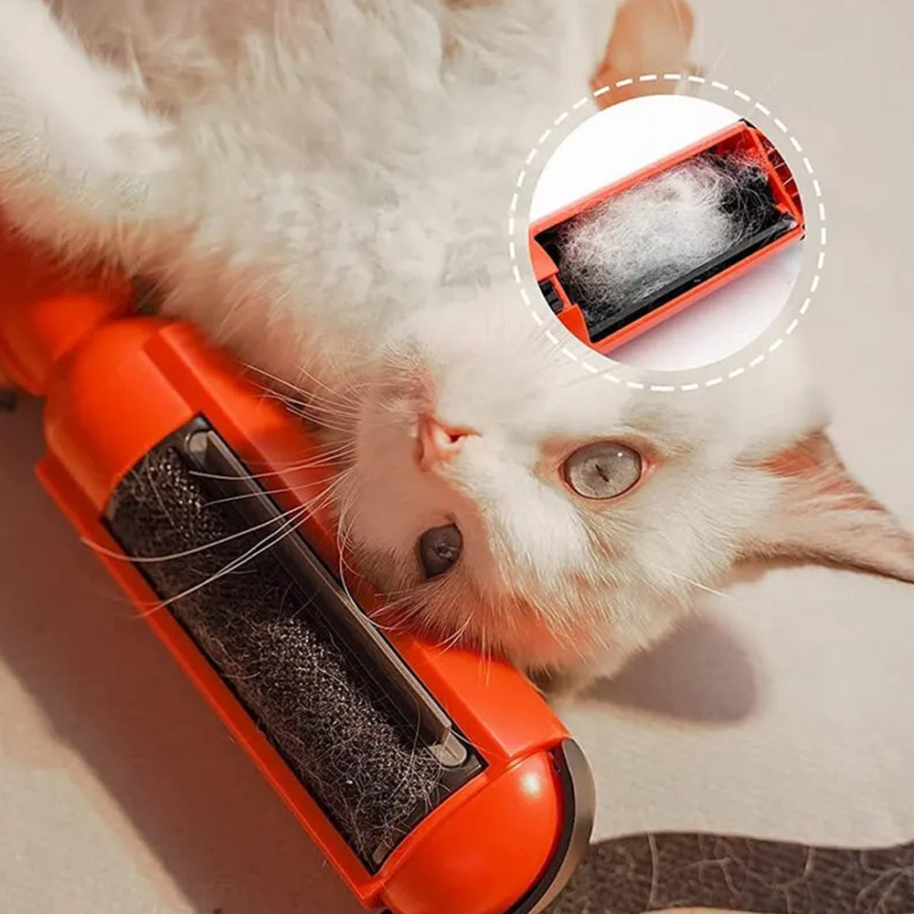 Pet Hair Remover Roller Reusable Pet Fur Remover for Couch Car Seat Carpet Bedding Clothing Red