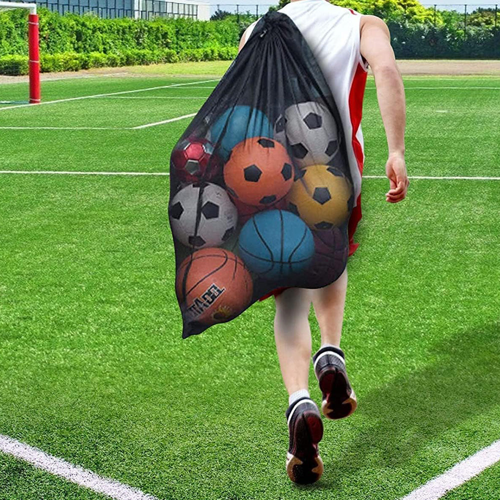 Extra Large Mesh Sports Ball Bag �Heavy Duty with Adjustable Strap