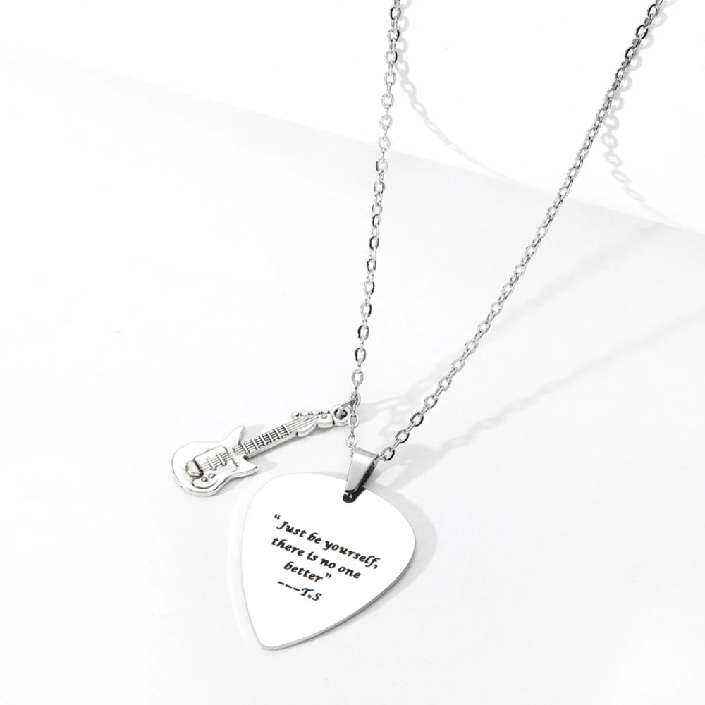 Guitar Pick Necklace Stainless Steel Taylor Inspired Jewelry Accessories Style 3