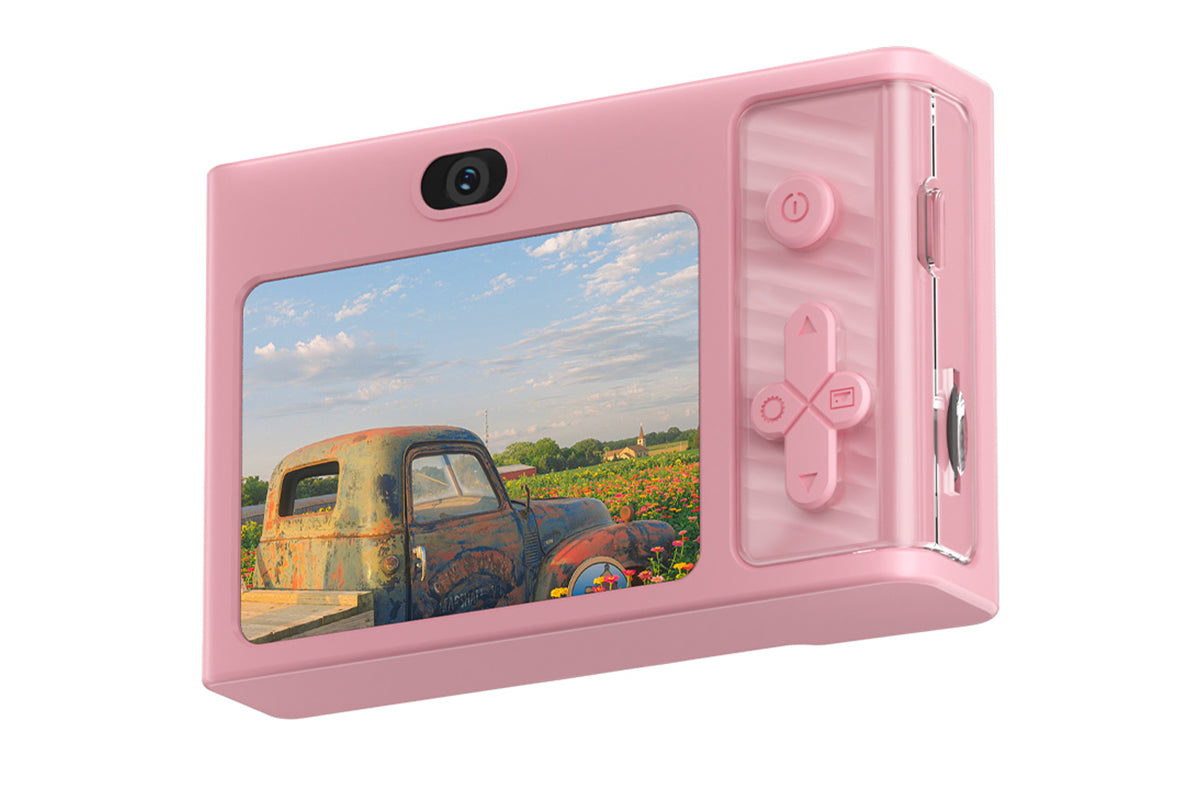 4K Digital Camera 2.4 Inch  1080P 48MP Entry Level Students Camera with 8 Times Zoom Built-in Music Games for Teens Christmas Gift-Pink