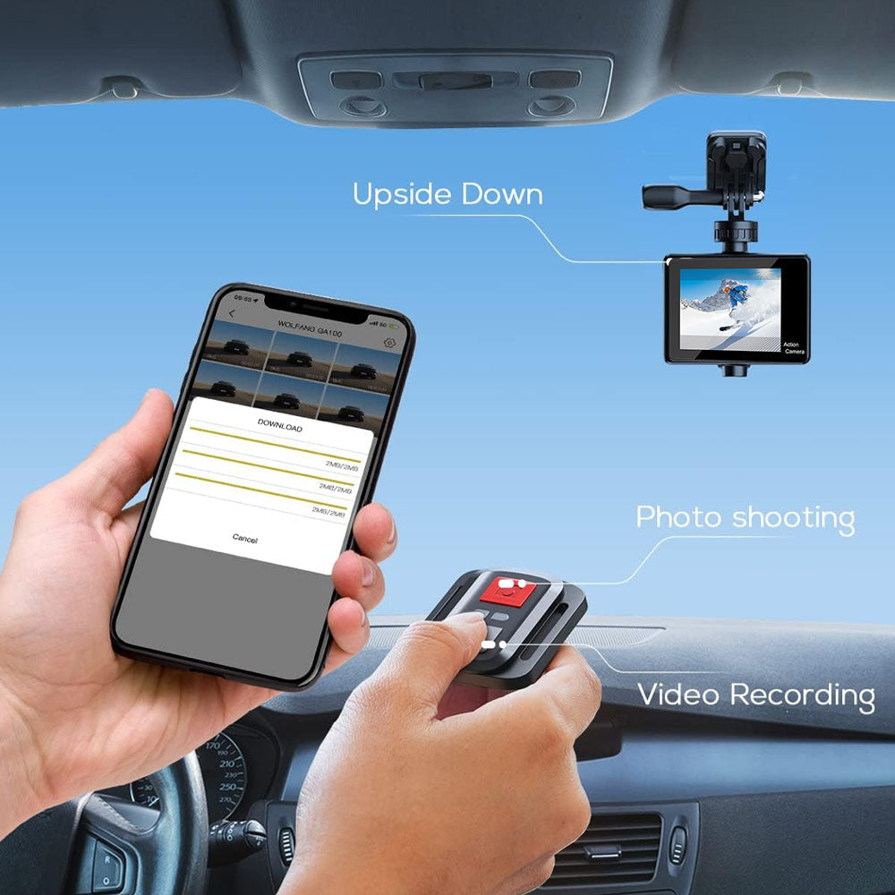 4K HD Action Camera Remote Control Dual Screen WIFI Underwater Camera Sports Video Camera