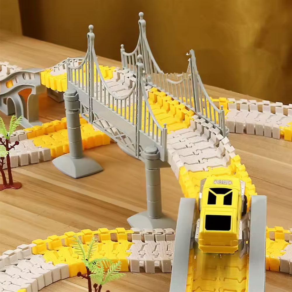 Kids Construction Race DIY Tracks Toys Electric Car Toys Road Race Playset