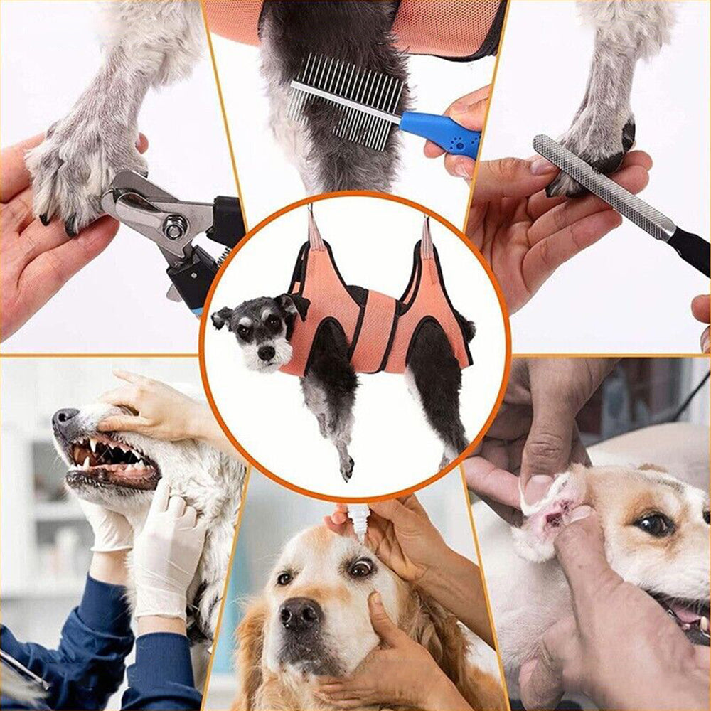 Small Pet Grooming Hammock Dog Cat Hanging Sling for Bathing Trimming Nailcare Orange