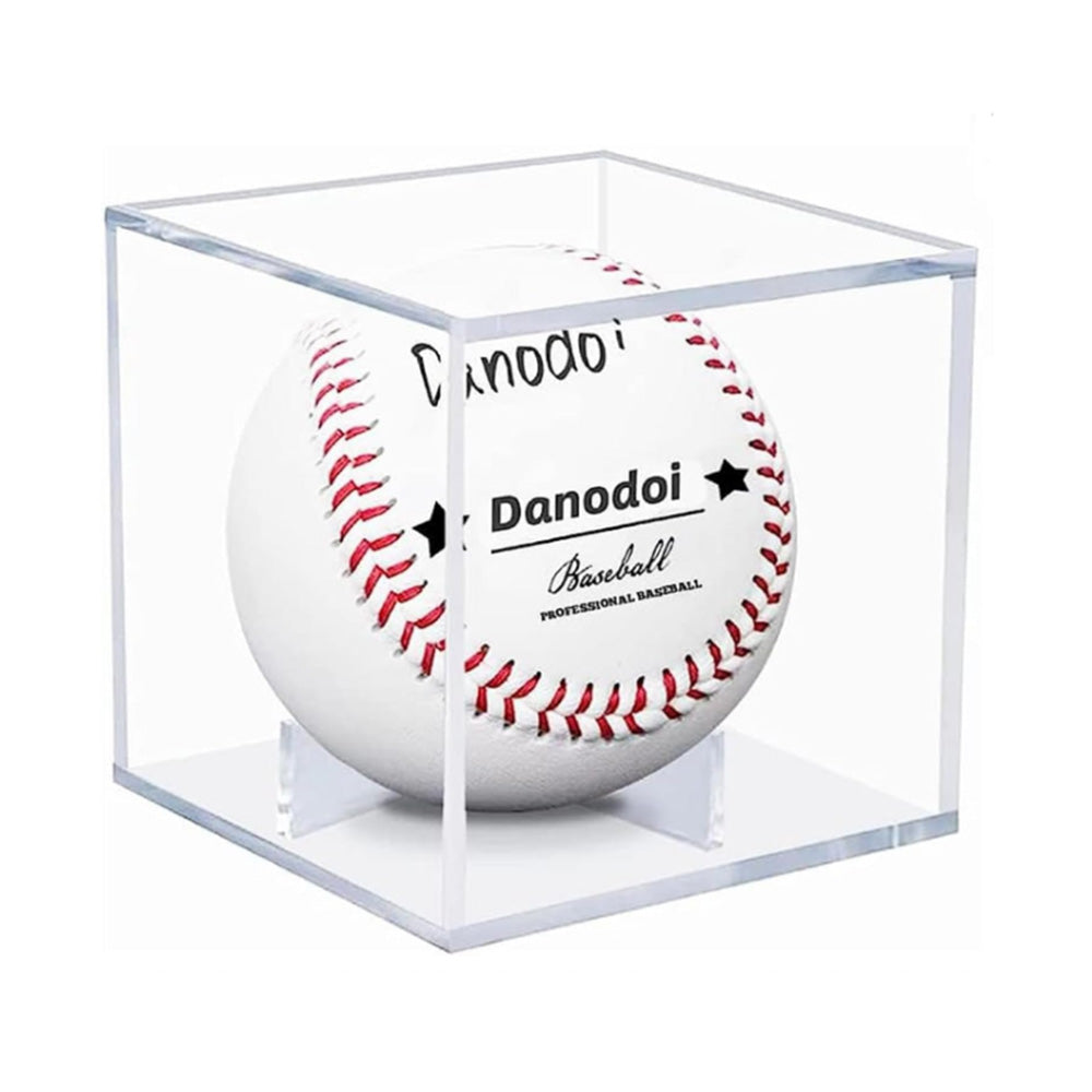 2Pcs Clear Baseball Display Case Cube Shape Acrylic Baseball Storage Box
