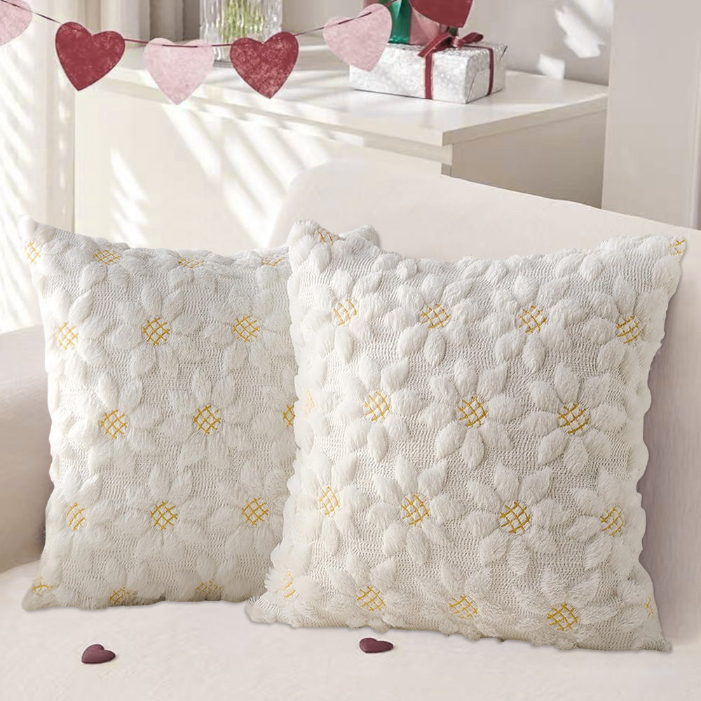 2Pcs Spring Summer Pillow Covers Floral Farmhouse Home Decor for Sofa Couch Bed -Sunflowers