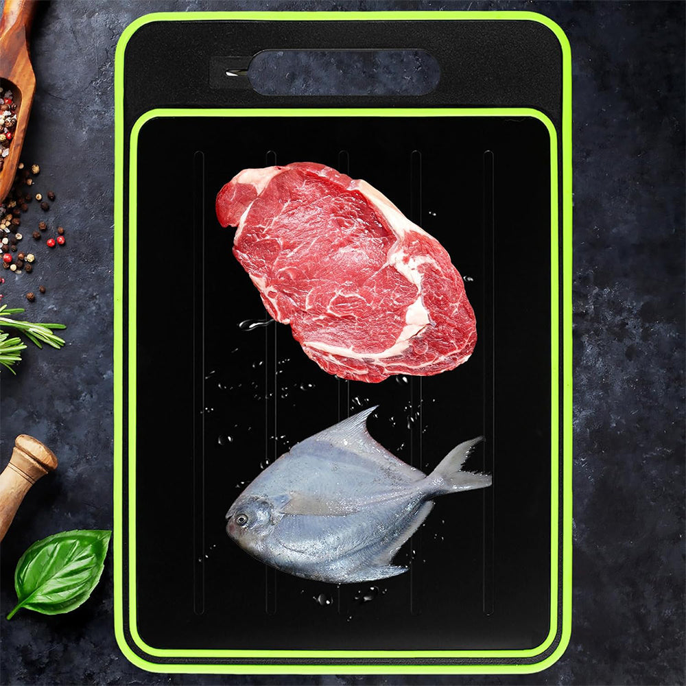 4-in-1 Defrosting Cutting Board Double-Sided Chopping Board with Grater Kitchen Tool