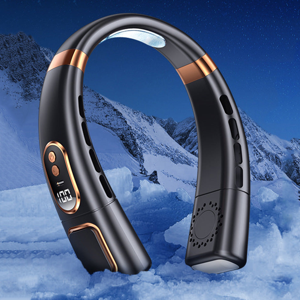 Neck Air Conditioner Wearable Personal Fan with Cooling Plate and Adjustable Airflow Black