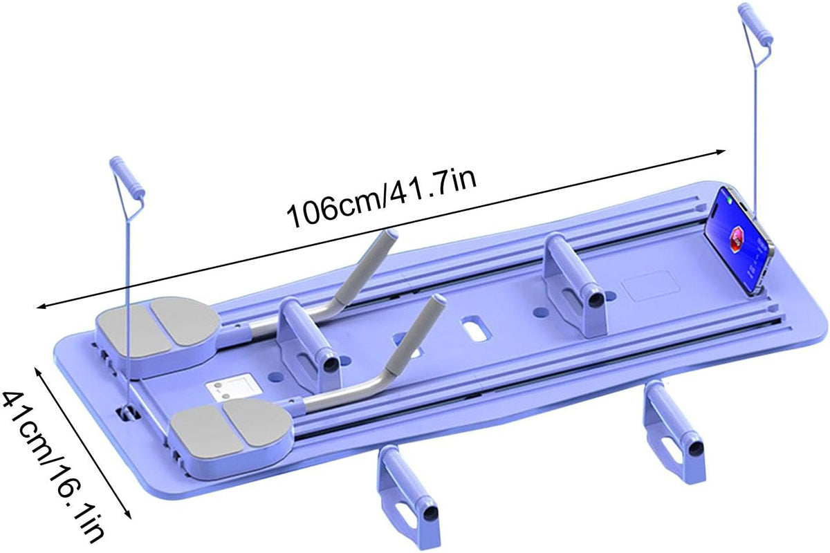 Pilates Machine Foldable 5-in-1 Portable Pilates Board with Elbow Support Home Gym Equipment for Weight Loss Training -Purple