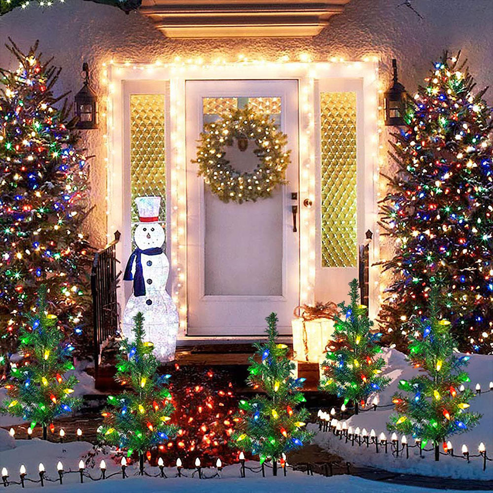 4-in-1 Solar Christmas Tree Lights Xmas Outdoor Garden Decorations