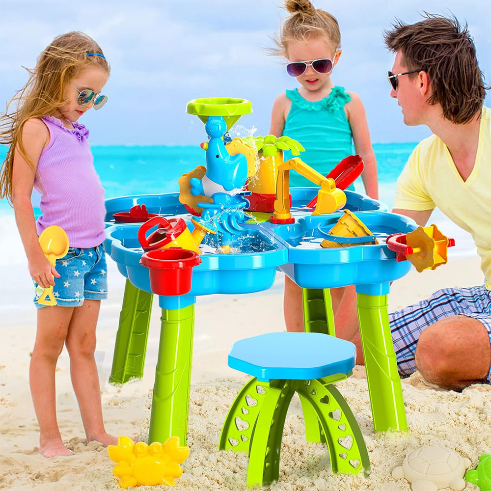 Sand Water Table Toy Set for Toddlers Outdoor Sand and Water Playing Beach Toys Style 1