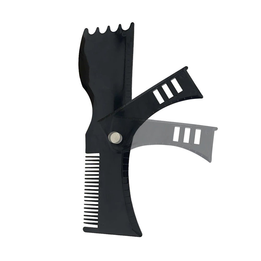 Rotatable Beard Shaping Template Comb Trimming Shaper Beard Styling Tool Black