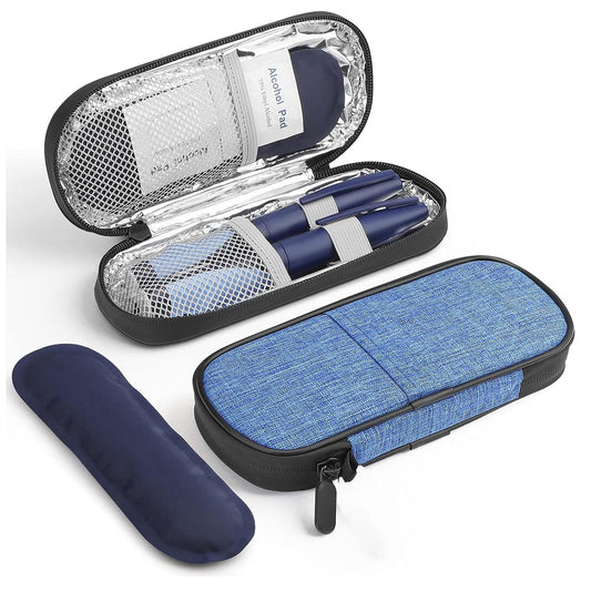Insulin Cooler Travel Case Medication Insulated Cool Storage Organizer Blue