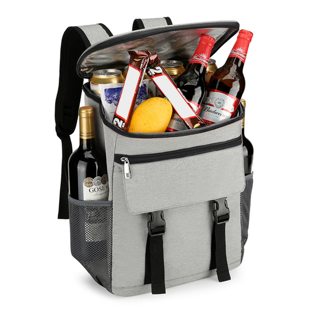 Portable Insulated Backpack Leak Proof Camping Cooler Bag Grey