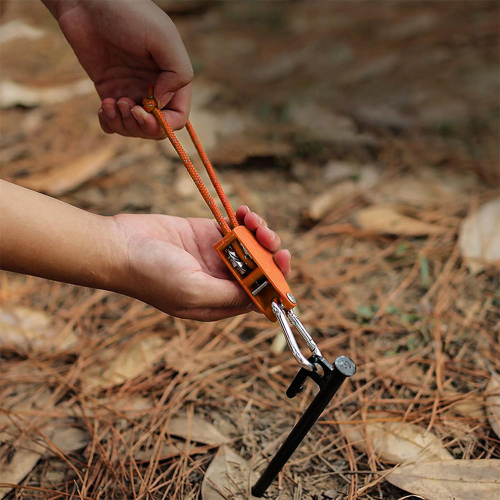 5M Adjustable Fast Release Pulley Camping Rope Camping Tent Guy Line for Canopy Orange
