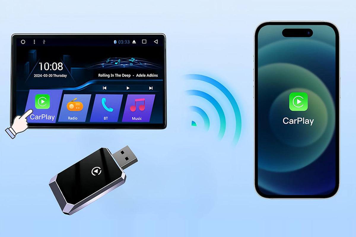 Wireless CarPlay Adapter Plug and Play for Factory Wired CarPlay Cars iOS 10+
