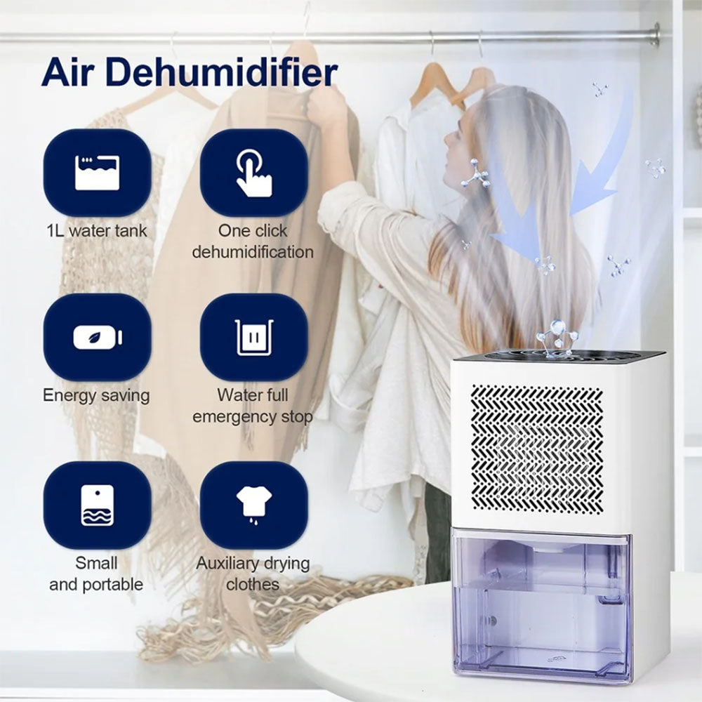 1L Small Air Dehumidifiers Moisture Absorber For 21 - 30 Square Meters Home Bedroom Bathroom