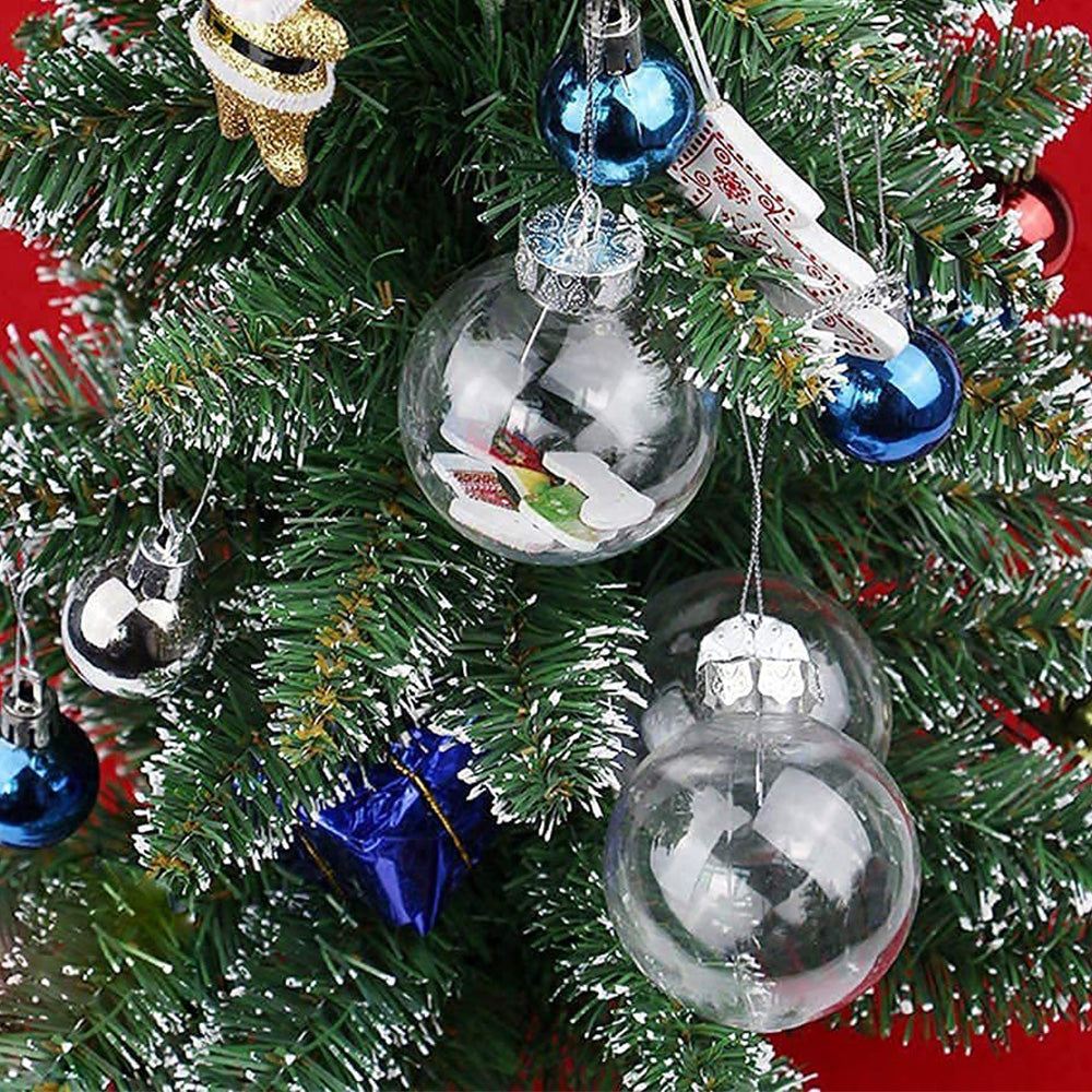 12 Clear 8cm PET Fillable Shatter Resistant Christmas Ornament Balls