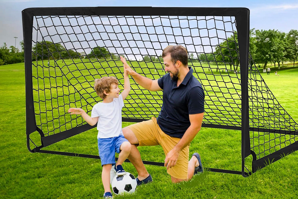 Soccer Goal Football Net Set Sports Training Practice Metal Frame Mesh