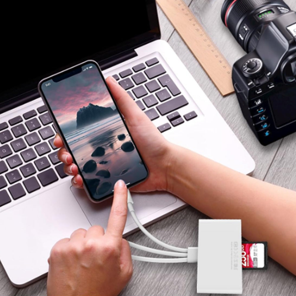 5-in-1 Memory Card Reader USB OTG Adapter SD Card Reader for iPhone iPad