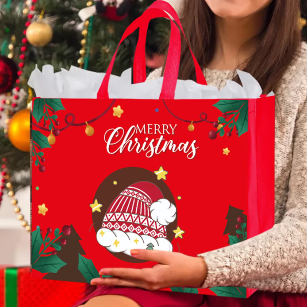 24 Pack Christmas and Halloween Handled Gift Shopping Bags - Red