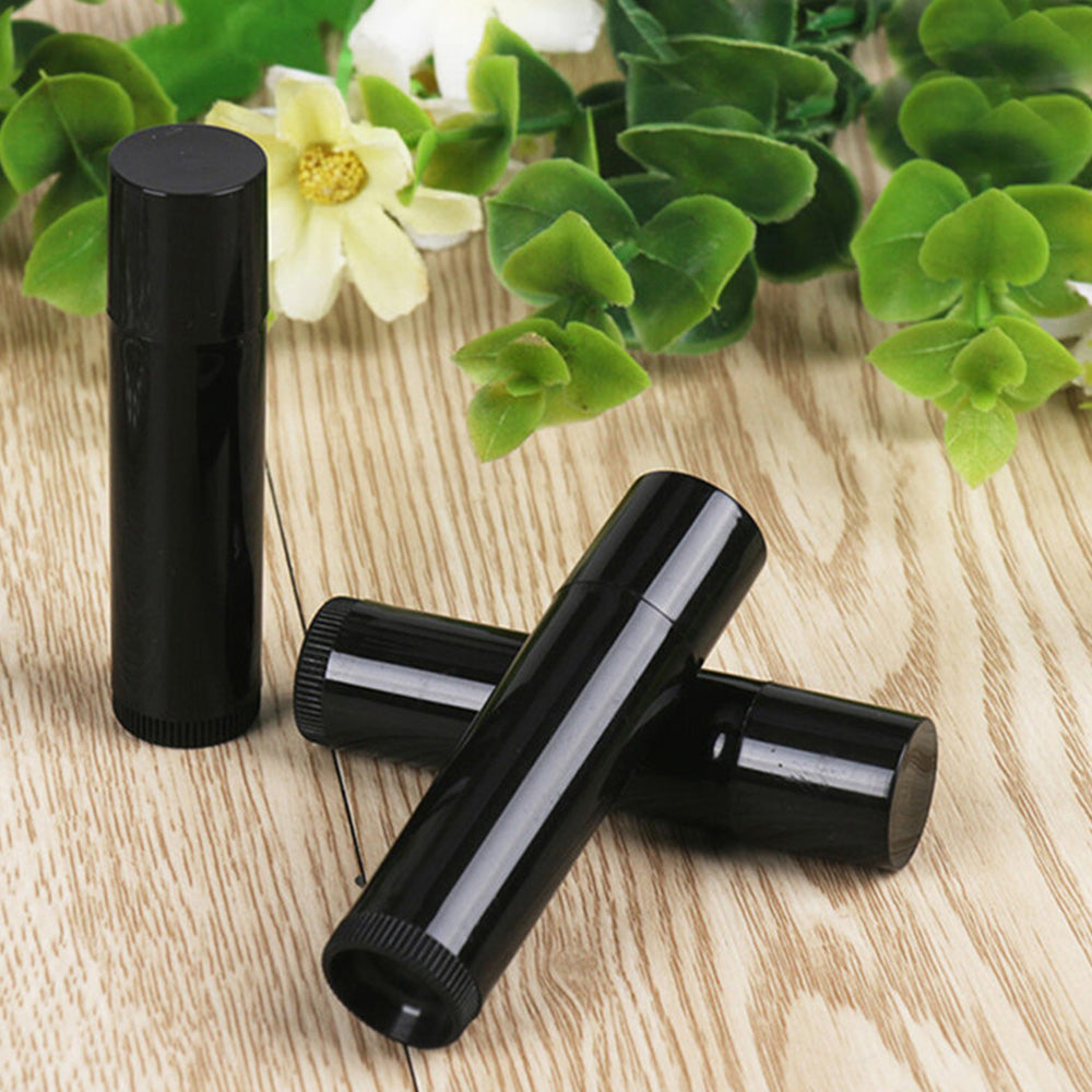 100 PCS 5g Twist Up Plastic Lipstick Containers -Black