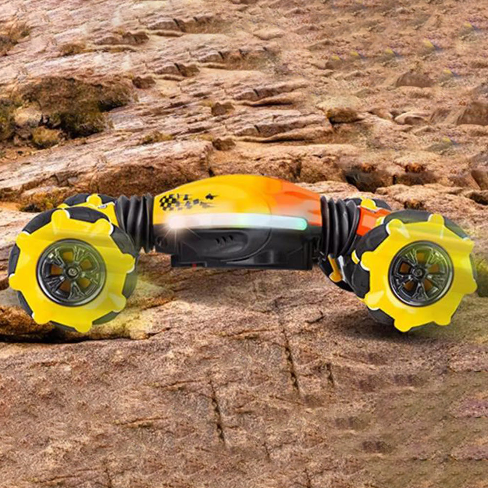 4WD Hand Gesture Sensing RC Stunt Car 360 Degree Off-Road Remote Control Twist Car Toy Yellow