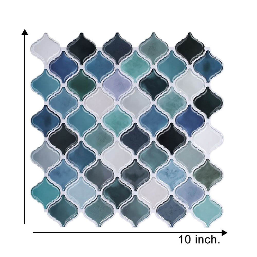 Mosaic Self-Adhesive Waterproof Tile Stickers Removable Decal for Kitchen Bathroom -Blue