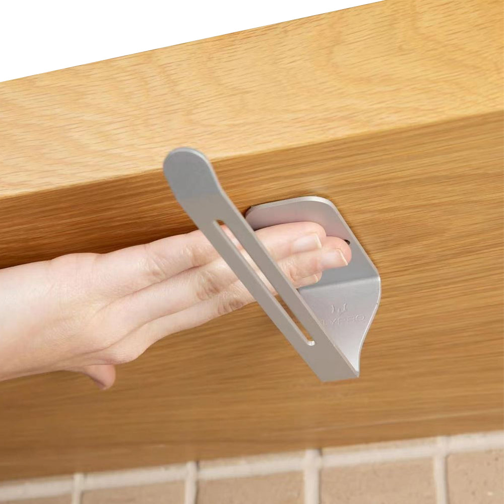 Tumbler Lid Organizer Self-Adhesive Under-Cabinet Mount Space-Saving Lid Holders Silver