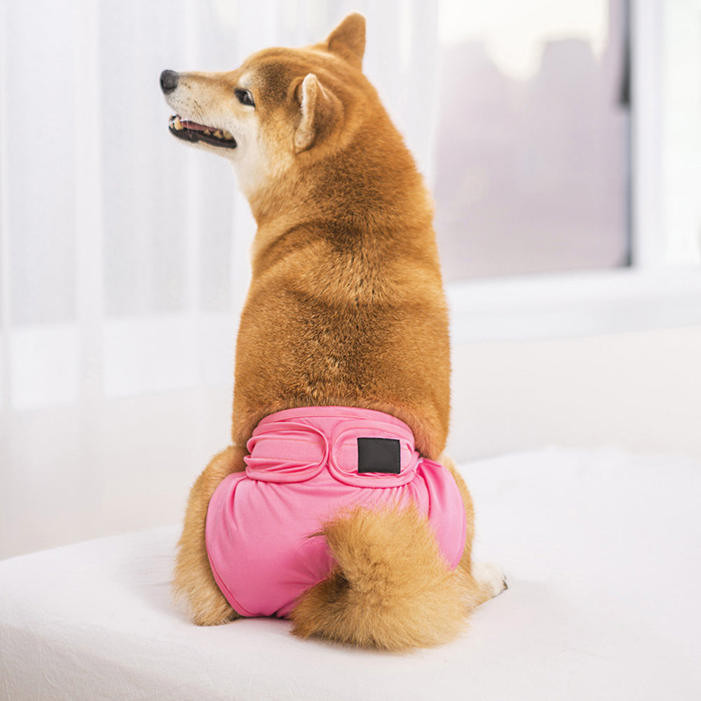 FeMale Dog Diapers Puppy Nappy Wrap Sanitary Pants Physiological Underpants Pink