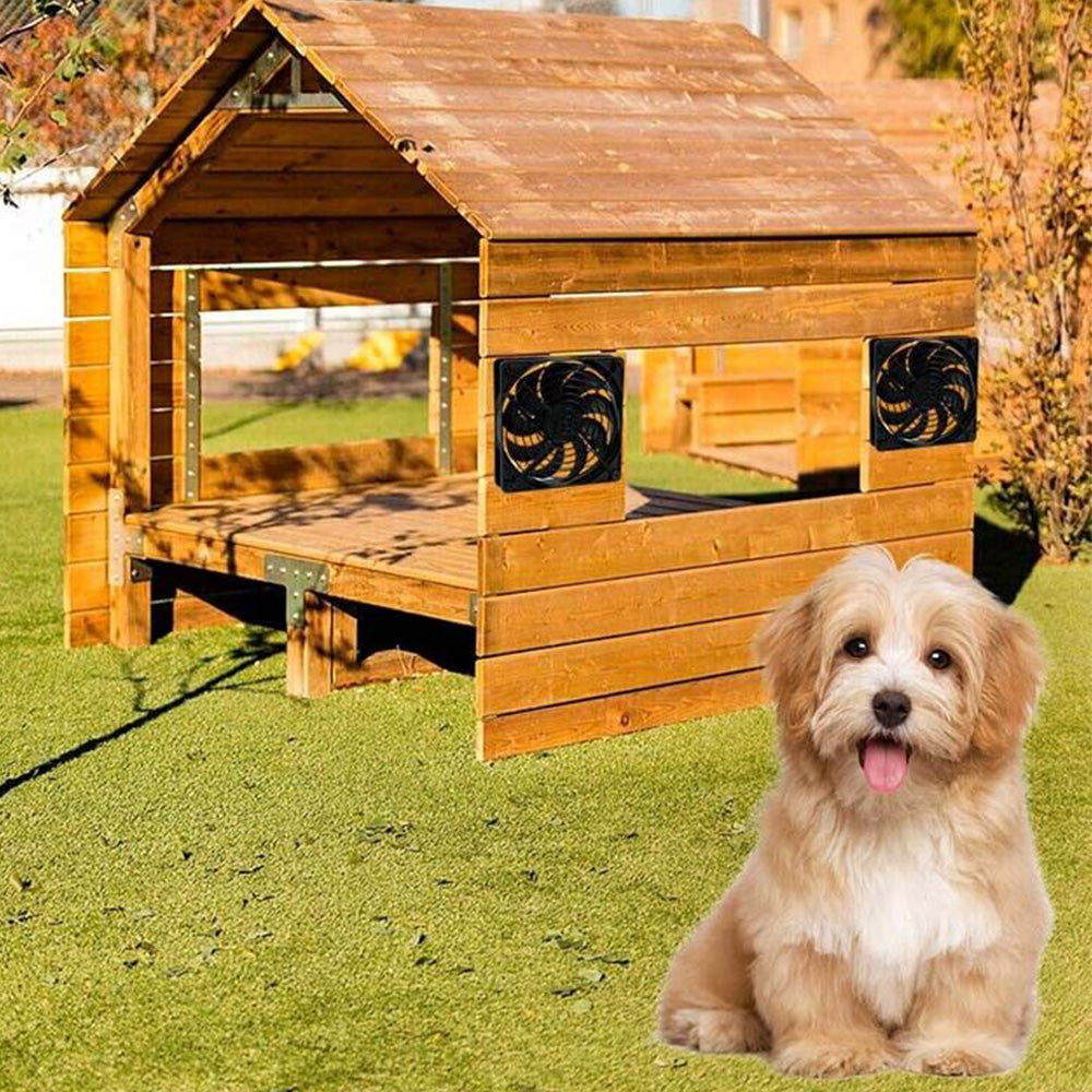 Portable Exhaust Fan Set Solar Panel Powered Ventilator Fan for Outdoor Pet House
