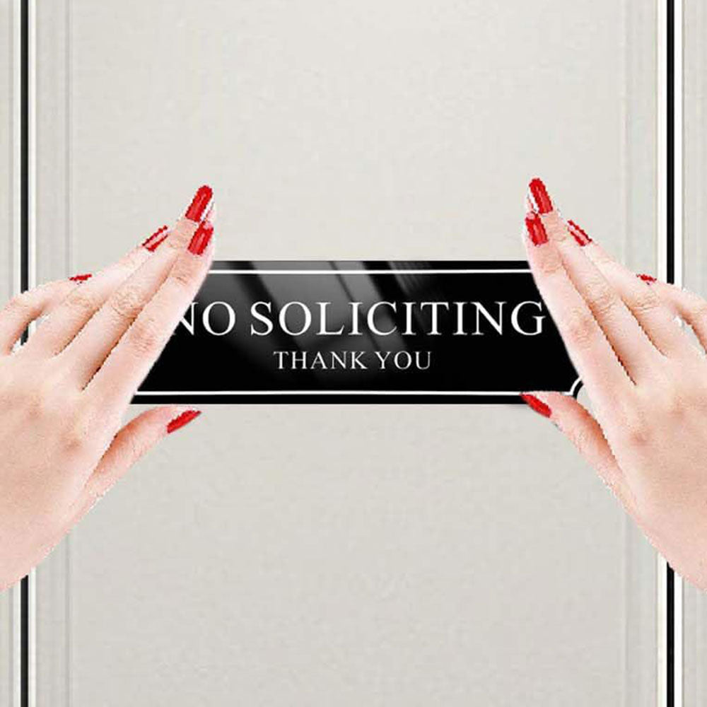 2Pcs No Soliciting Sign for House, Home, and Office No Solicitation Sign White