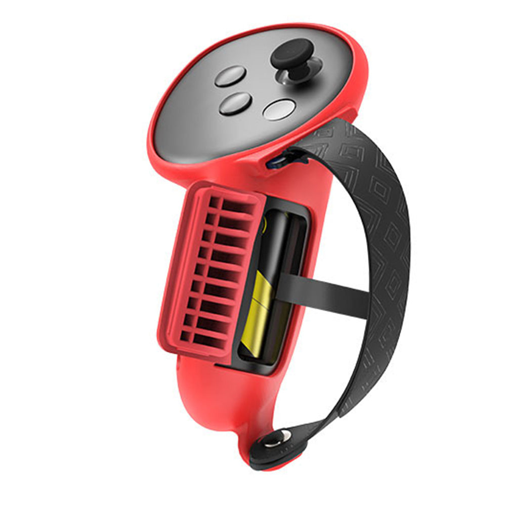 7-Piece Silicone Protective Case Set for Meta Quest 3S VR Headset Accessories Red