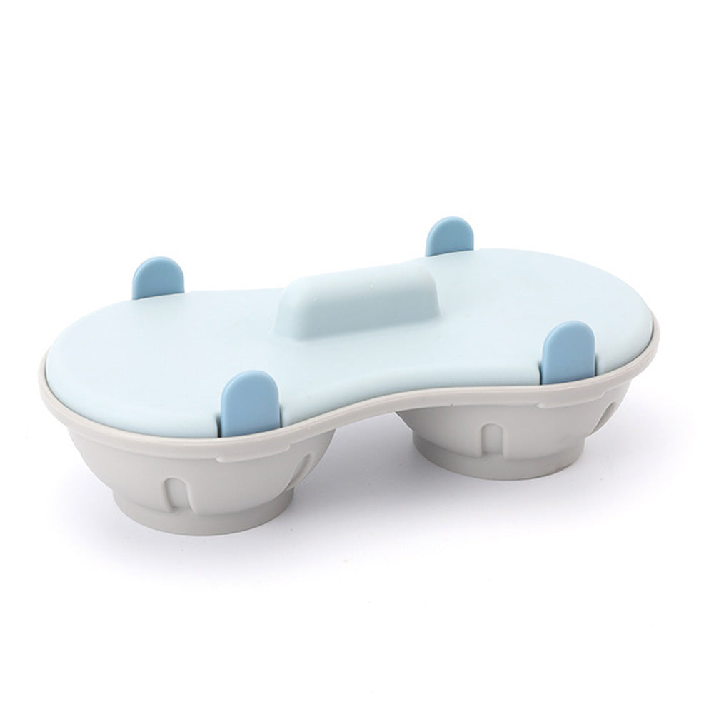 Double Layer Microwave Egg Cooker and Poached Egg Steamer - Blue