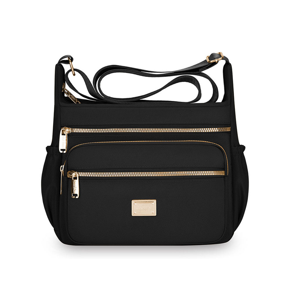 Fashion Large Capacity Messenger Crossbody Bag - Black