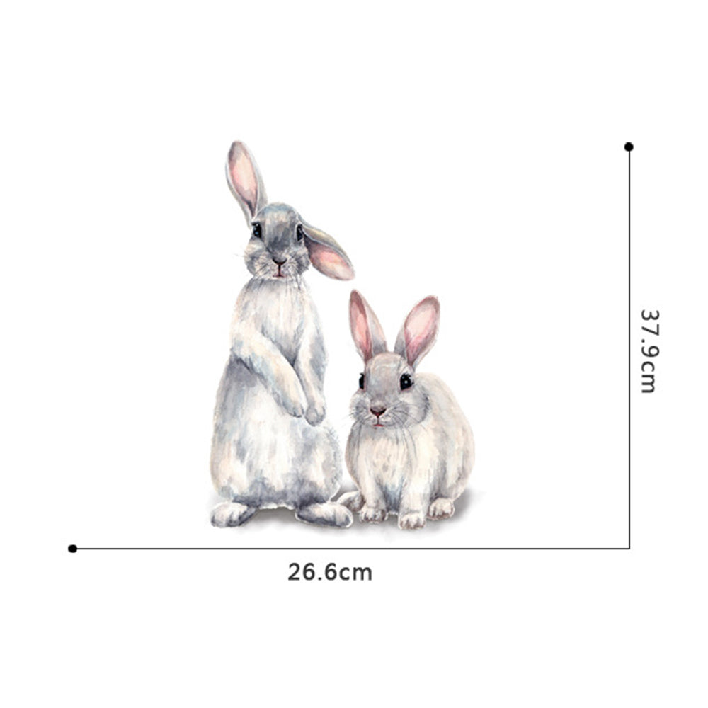 Cartoon Lovely Cute Two Bunnies Rabbits Wall Stickers Wall Murals Bunny Stickers