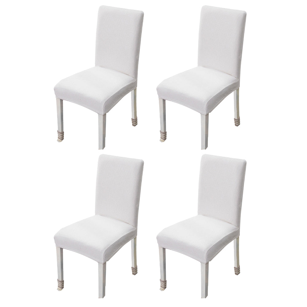 4Pcs Stretch Chair Slipcover Chair Covers Furniture Protector -White