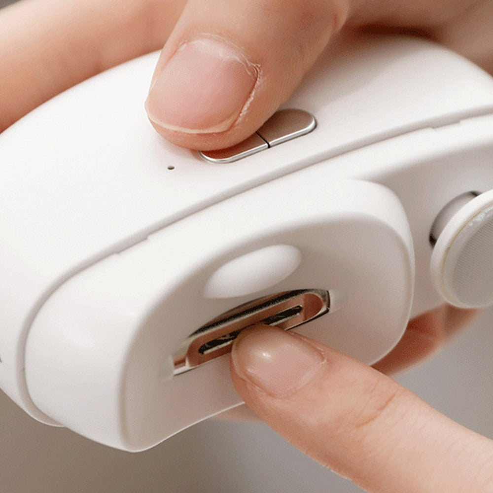 USB Rechargeable Electric Nail Clipper Trimmer with Light 2 Speed Nail File