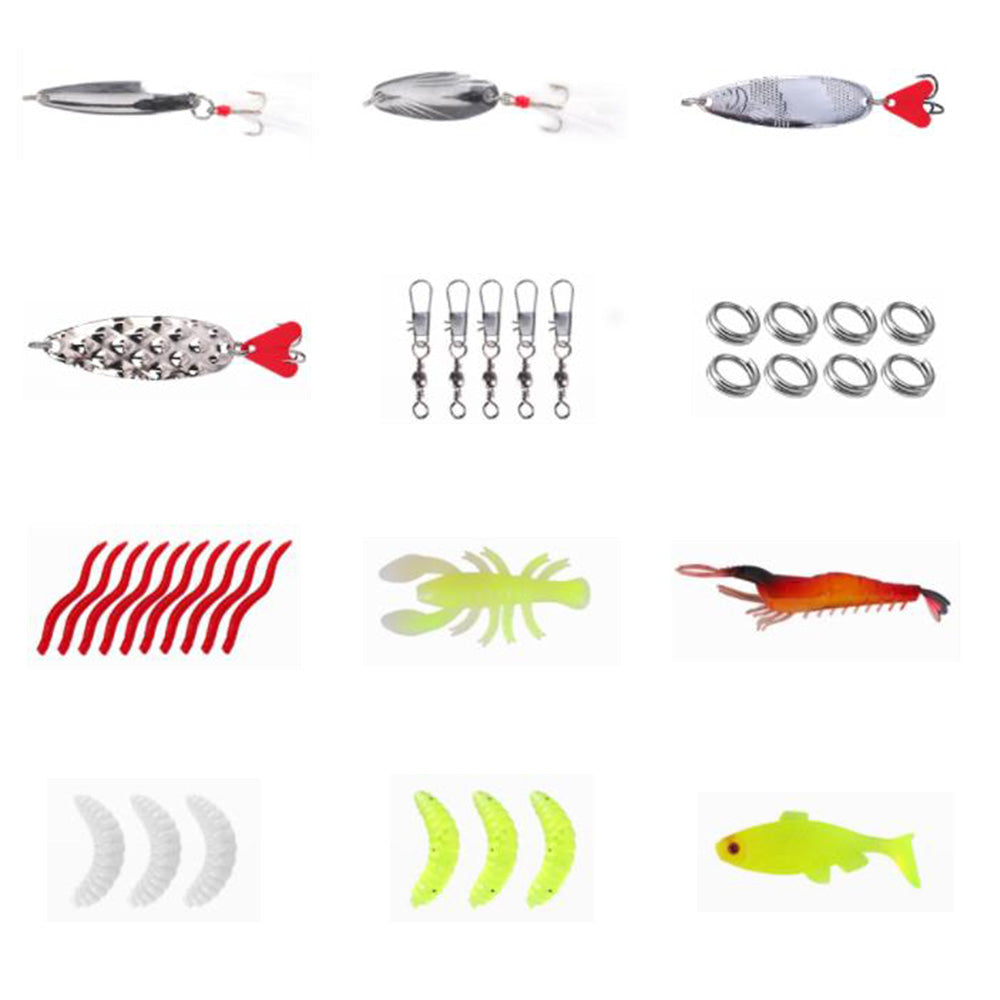 78 Pcs Set Fishing Tackle Set Lures Fishing Kit for Fishing Lovers Beginners