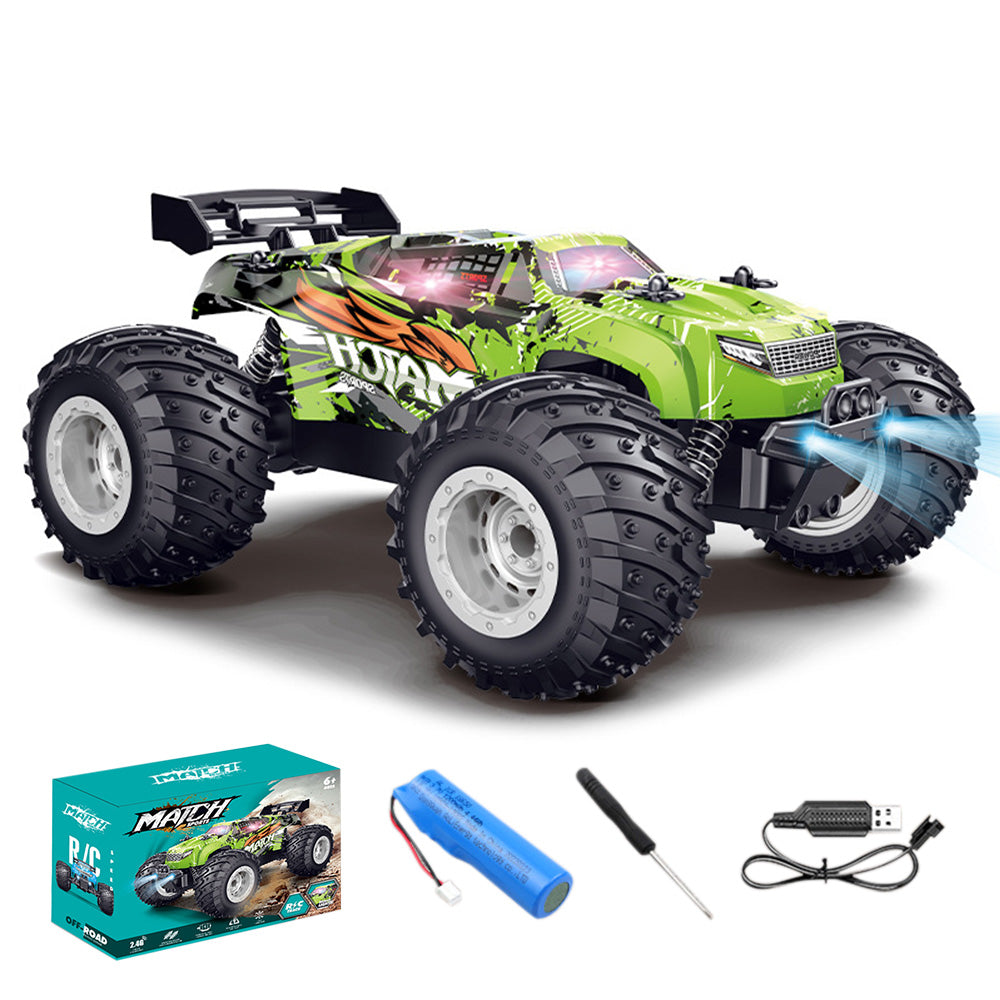 1:18 Scale Remote Control Car All-Terrain RC Truck with LED Lights Green