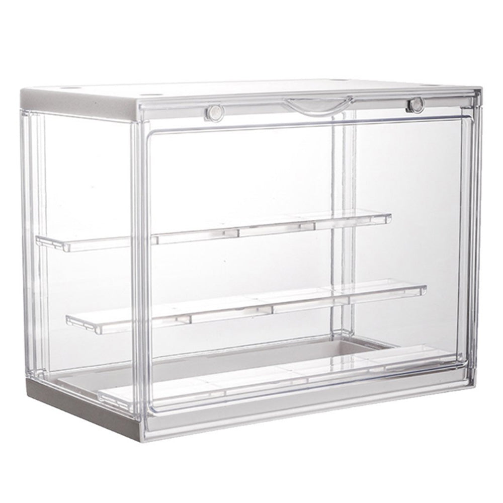 3-Tier Clear Display Case Dustproof Storage Box for Action Figures Collectibles Model Toys White