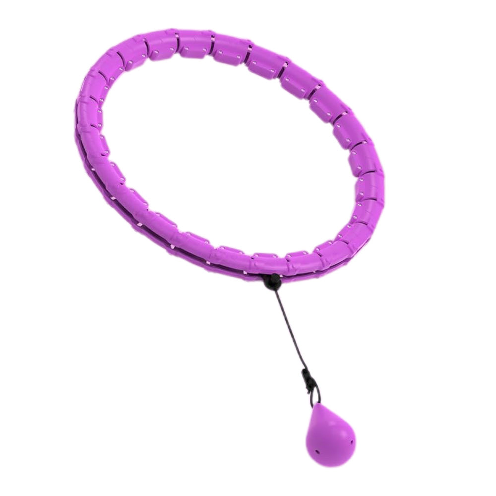 32 Section Weighted Hula Hoop with Massage Rollers-Purple