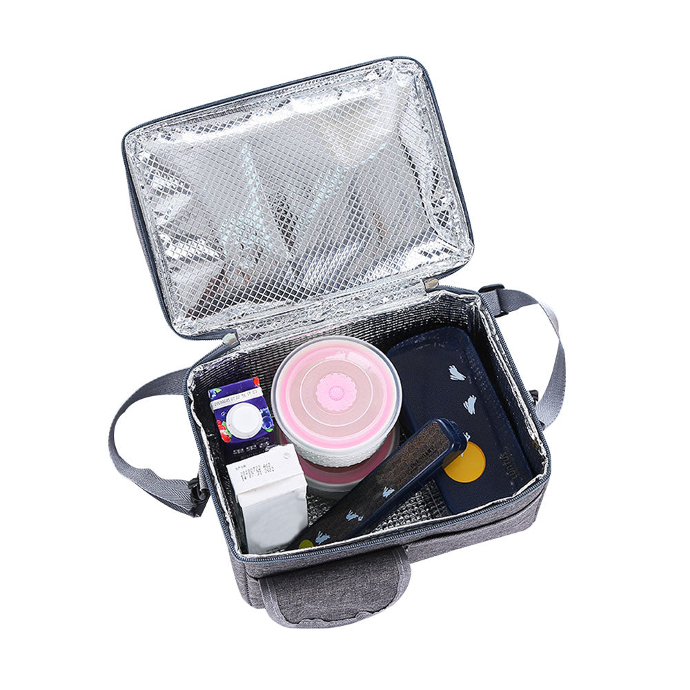 Insulated Lunch Bag Lunch Tote Lunch Box Baby Milk Carrying Bag for Work Picnic Hiking Gray