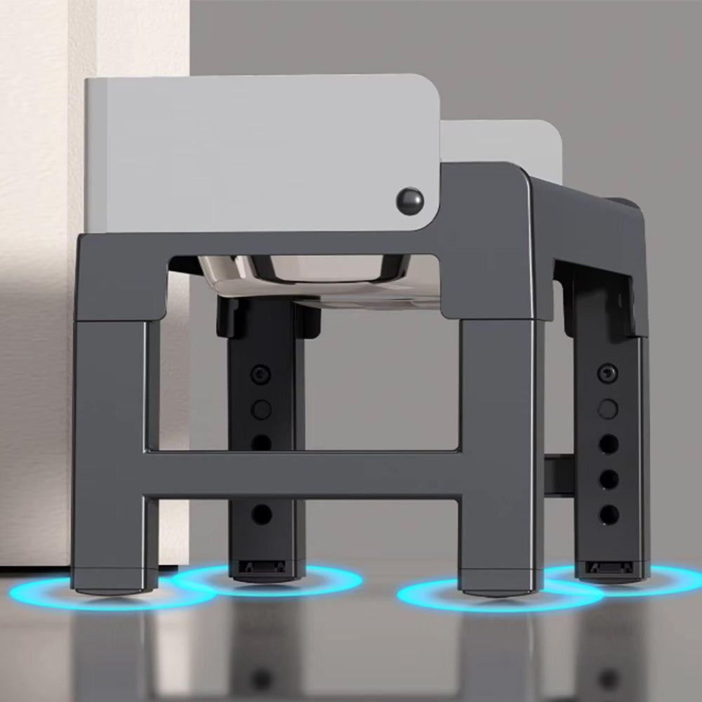 5-Level Height Adjustable Raised Bowl for Pet Dogs Elevated Dog Bowls Grey