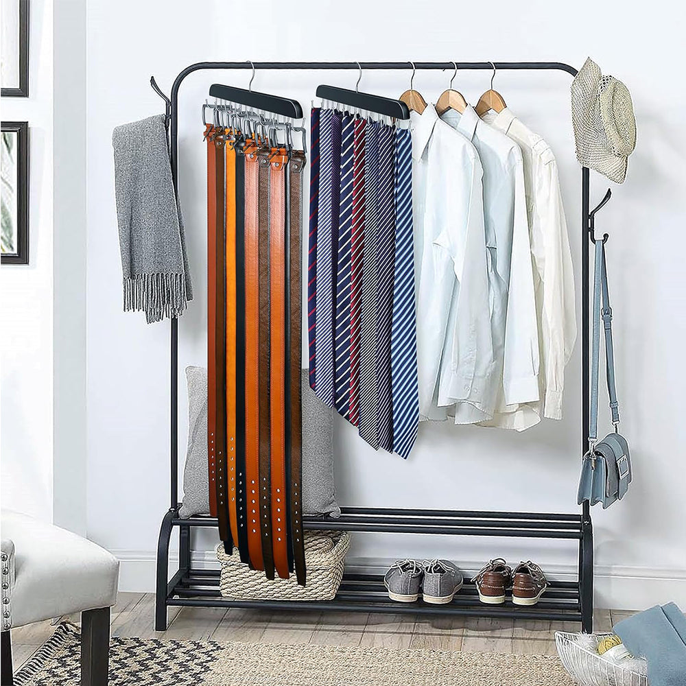 14-Hook Belt Hanger Bra Hanger Tie Storage Holder Rack Space Saving Closet Accessories